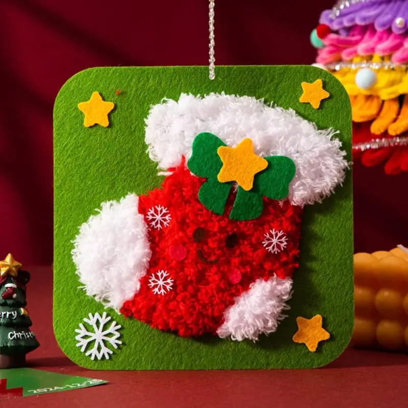 Christmas Felt Ornament Kit No-Sew Pre-Made With Cord