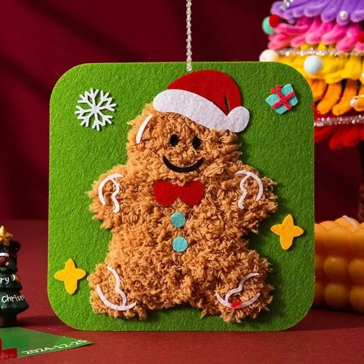 Christmas Felt Ornament Kit No-Sew Pre-Made With Cord
