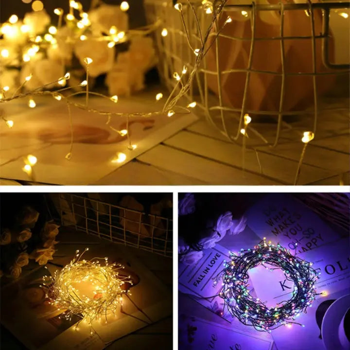 Christmas Tree String Lights Flexible Copper Wire Energy-Efficient LEDs