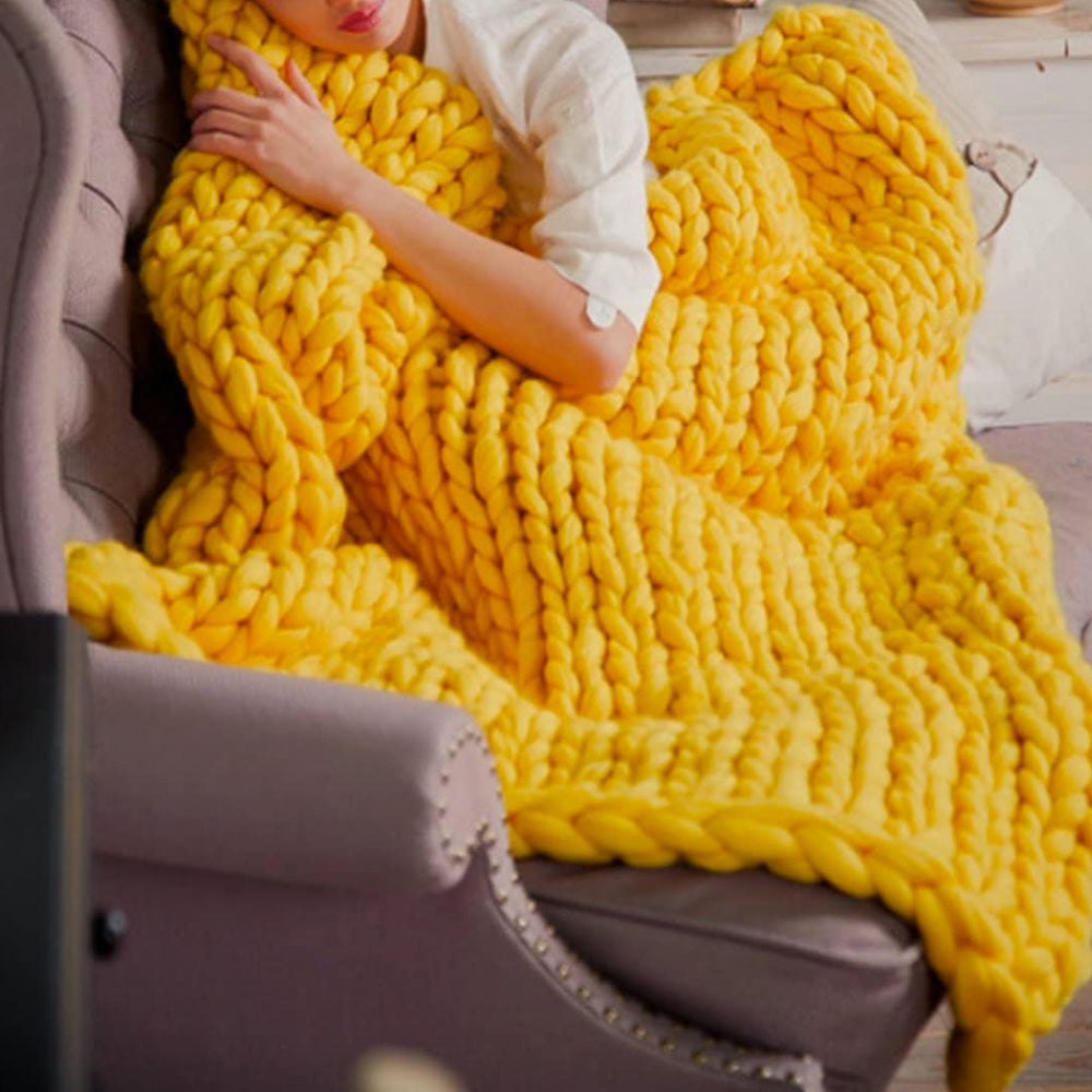 Chunky Knit Blanket Shape-Retaining 150 × 200 cm
