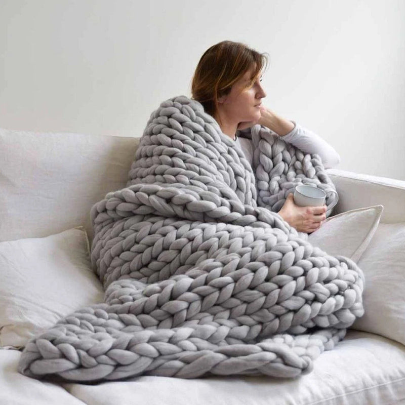 Chunky Knit Blanket Shape-Retaining 150 × 200 cm