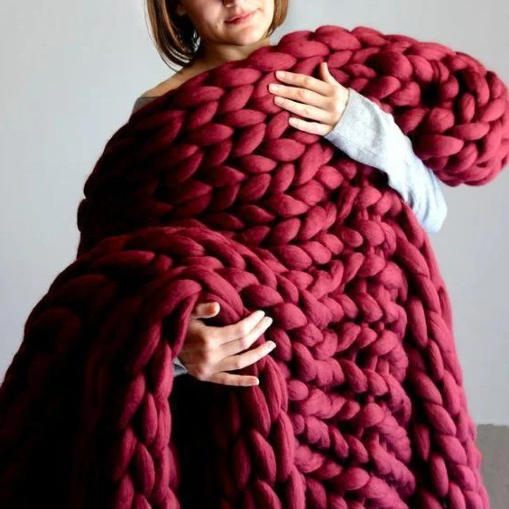 Chunky Knit Blanket Shape-Retaining 150 × 200 cm