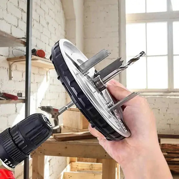 Circle Cutter Drill Attachment Adjustable Triple-Tooth Steel Blades