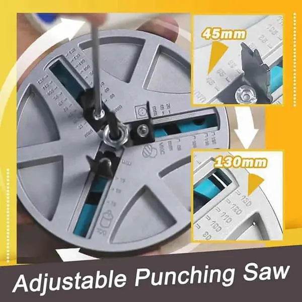 Circle Cutter Drill Attachment Adjustable Triple-Tooth Steel Blades