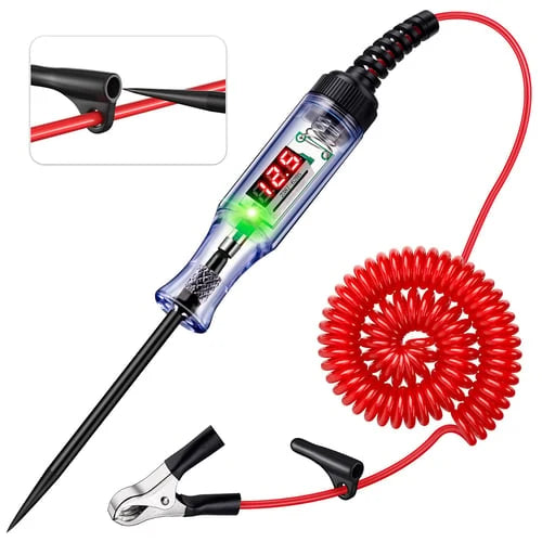 Circuit Tester LED Digital Polarity 3-48V Coiled Cable
