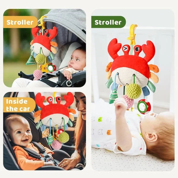 Clip-On Activity Toy Crab Rattle & Mirror Star Teether