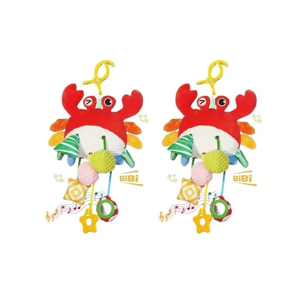 Clip-On Activity Toy Crab Rattle & Mirror Star Teether