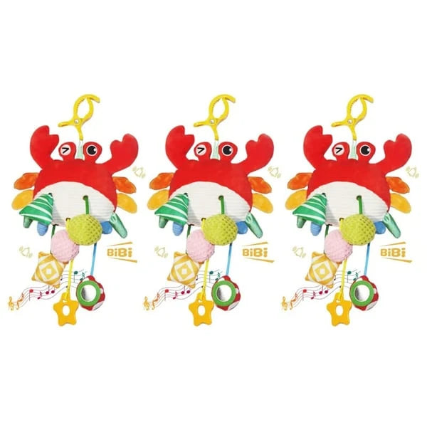 Clip-On Activity Toy Crab Rattle & Mirror Star Teether