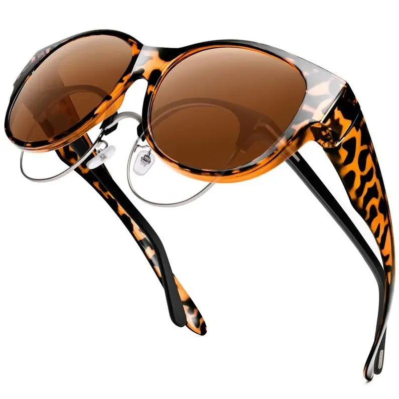 Clip-On Sunglasses Oversized Cat-Eye Polarized UV400