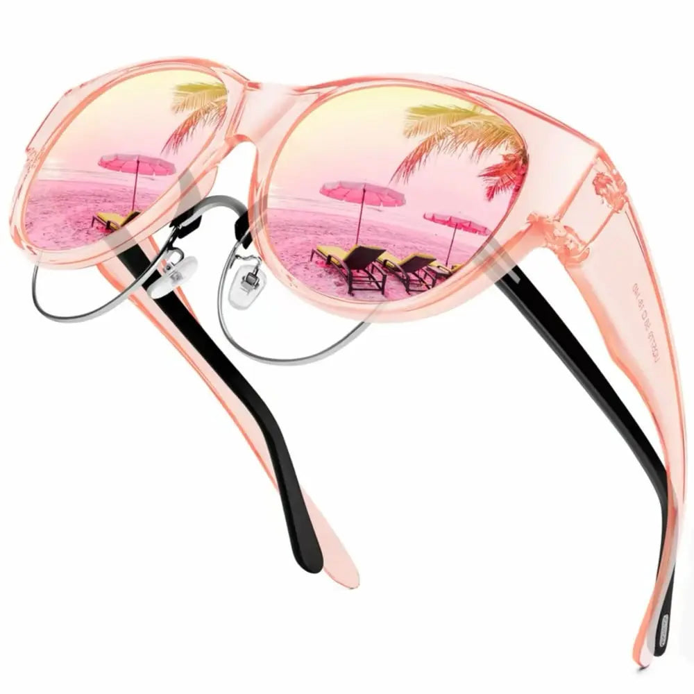 Clip-On Sunglasses Oversized Cat-Eye Polarized UV400