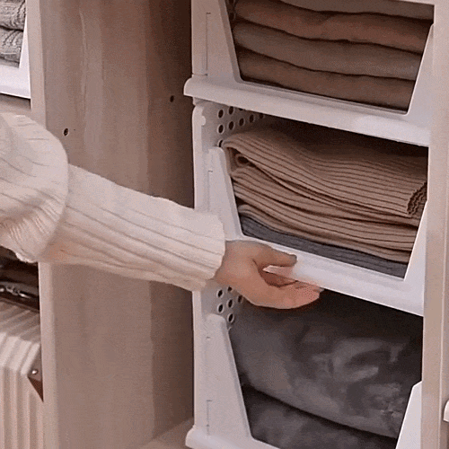Closet Organizer 3-Tier Stackable Tool-Free Assembly