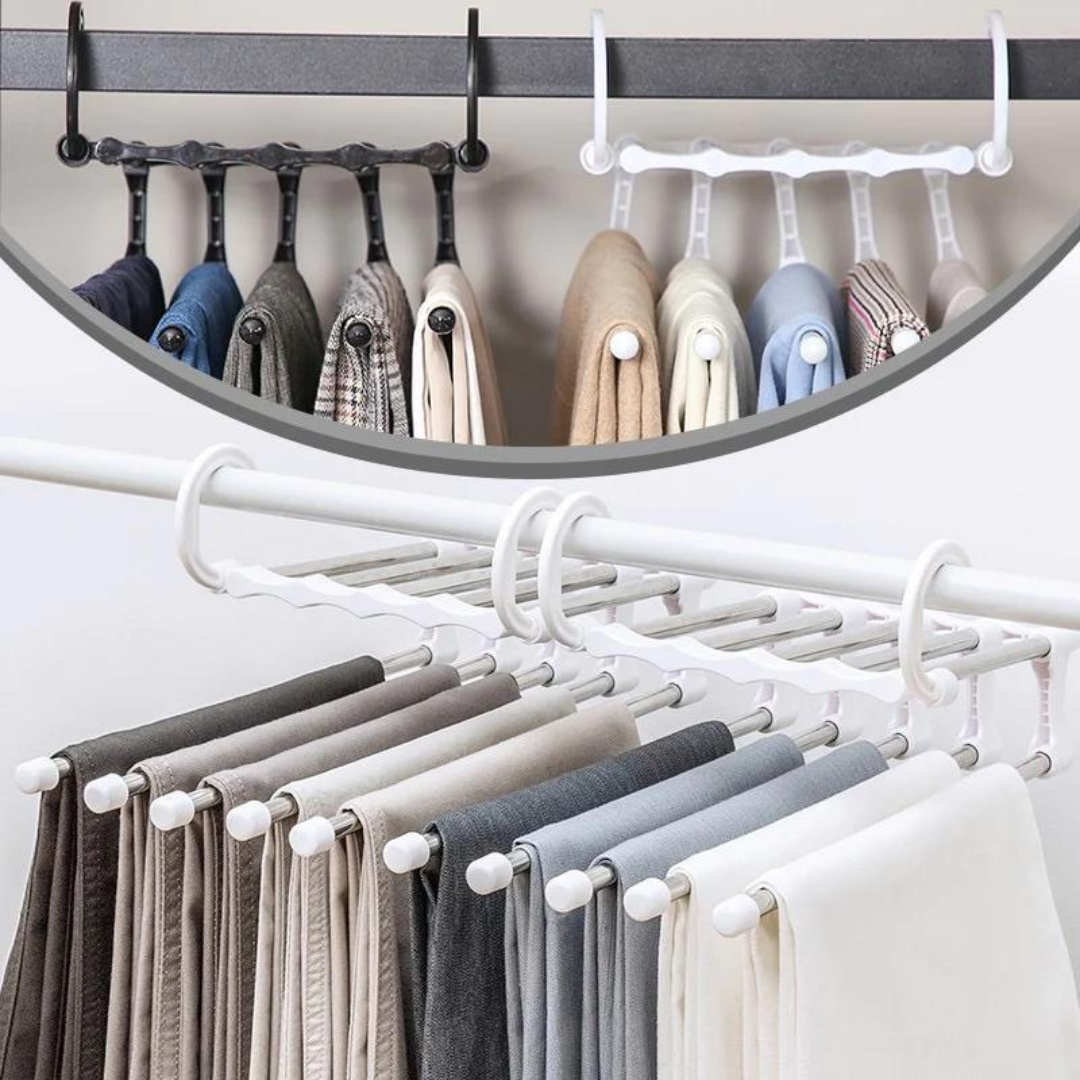 Clothes Hanger 5-in-1 Space-Saving Stainless Steel & Anti-Slip
