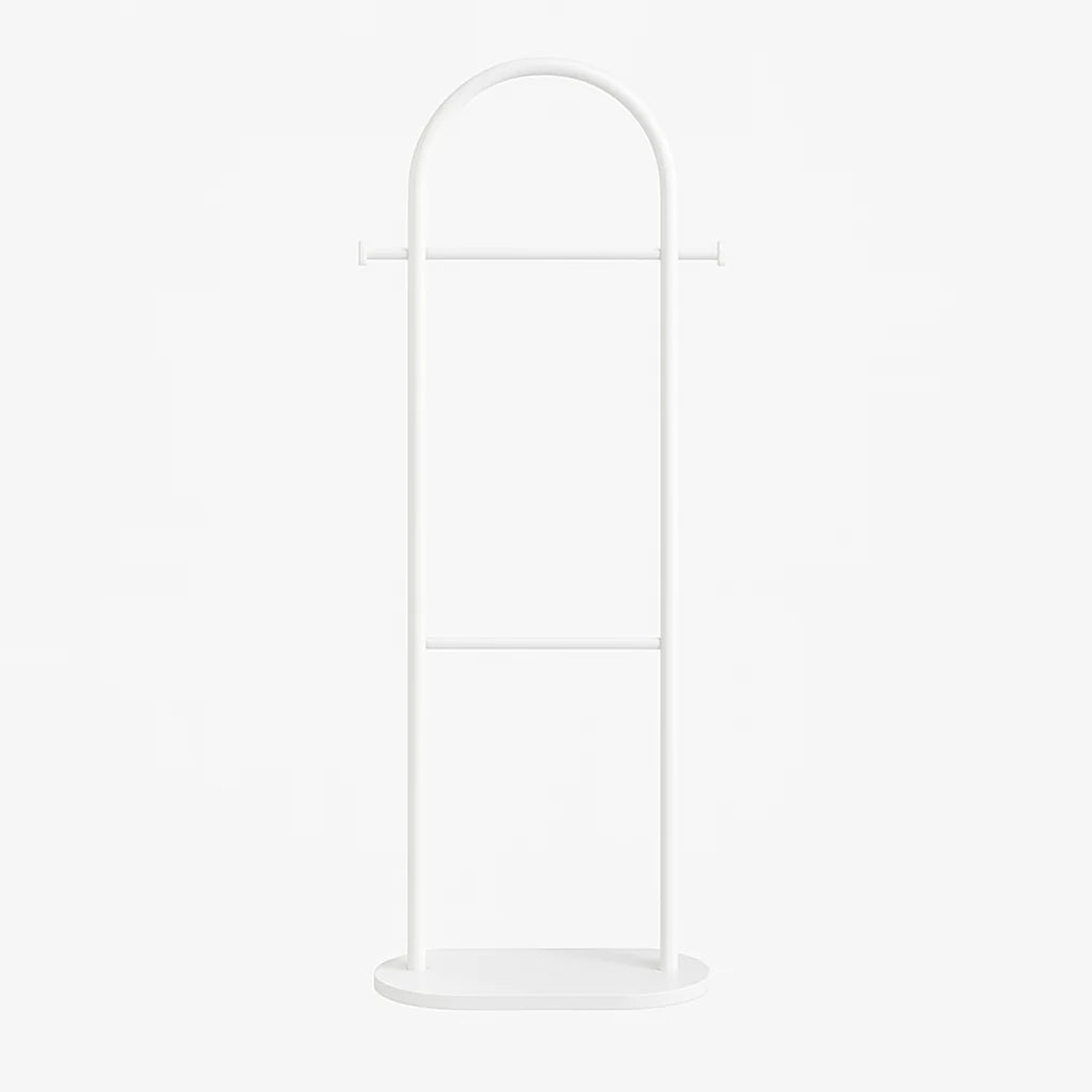 Clothes Rack Freestanding Curved Arch Marble-Effect Base