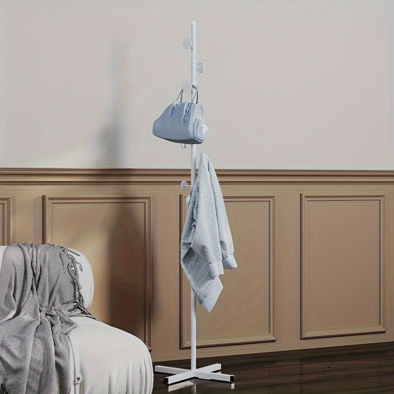 Clothes Rack Freestanding Powder-Coated Metal Multiple Hooks