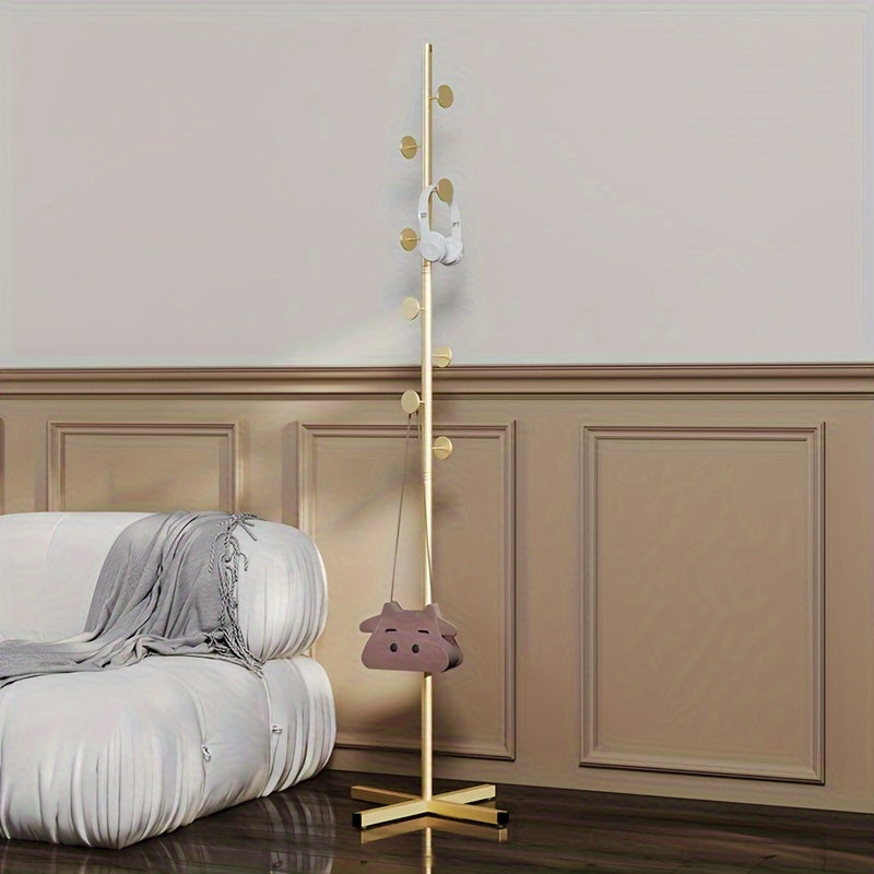 Clothes Rack Freestanding Powder-Coated Metal Multiple Hooks