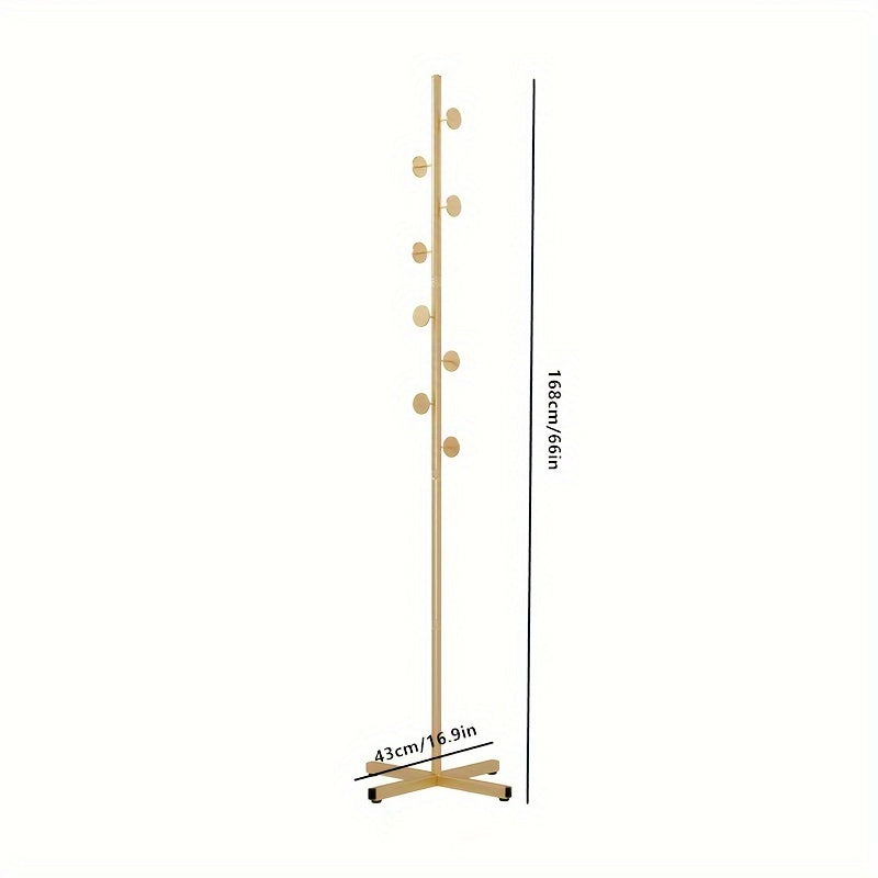 Clothes Rack Freestanding Powder-Coated Metal Multiple Hooks