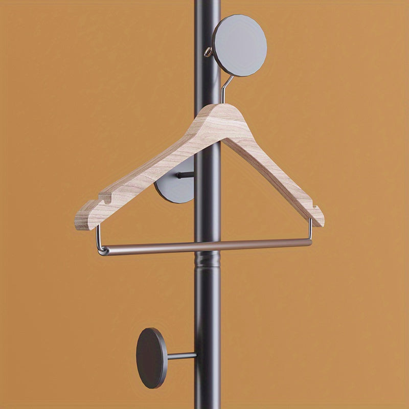 Clothes Rack Freestanding Powder-Coated Metal Multiple Hooks
