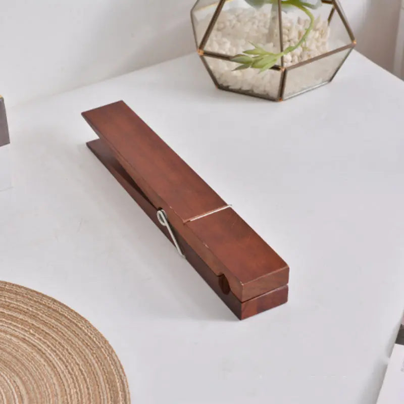 Clothespin Towel Holder Self-Adhesive Wood & Metal Spring