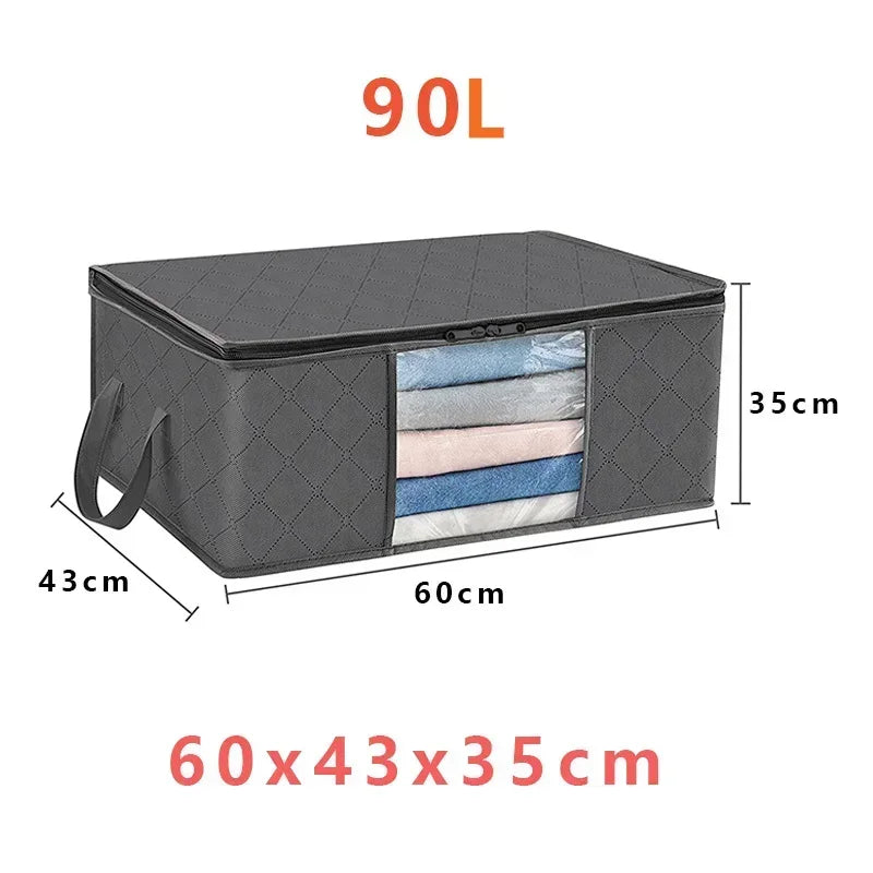 Clothing Storage Bags Non-Woven Clear Window Set of Eight