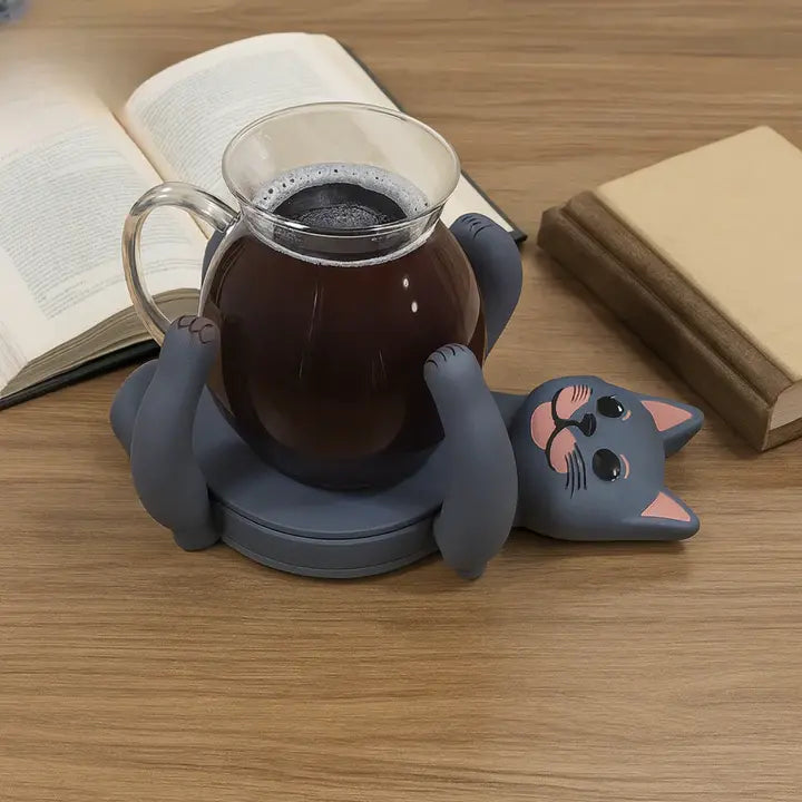 Coaster Cat Shape Heat & Water-Resistant Wipe Clean