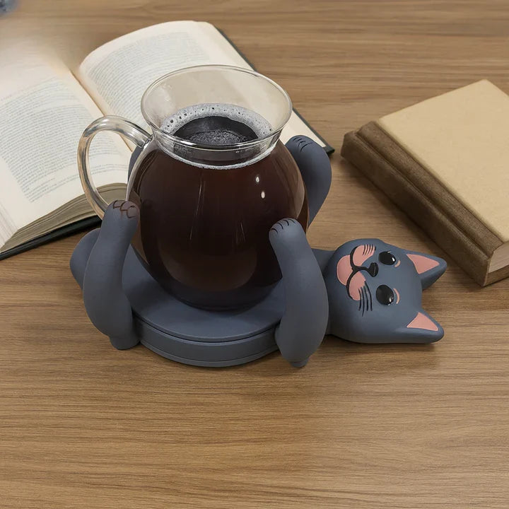 Coaster Cat-Shaped Heat & Water-Resistant