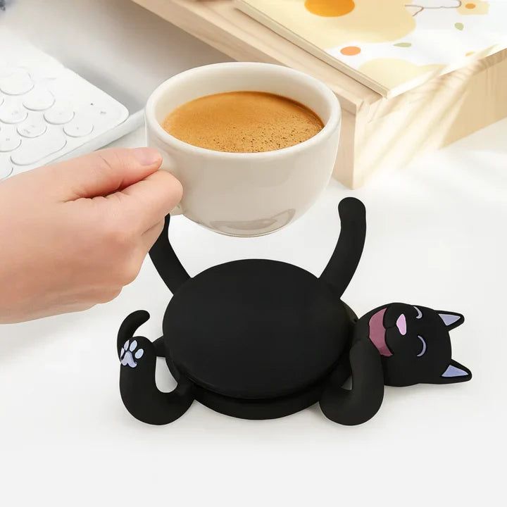 Coaster Cat-Shaped Heat & Water-Resistant