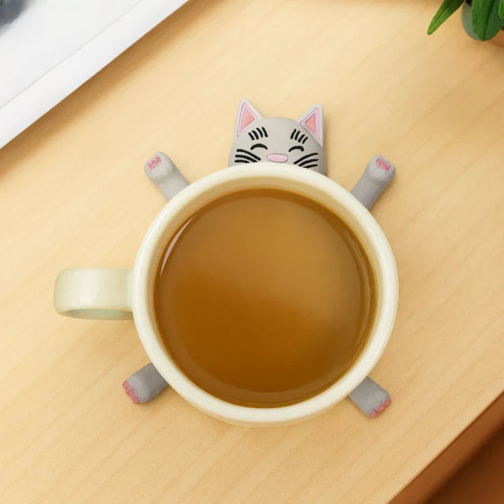 Coaster Cat-Shaped Heat & Water-Resistant