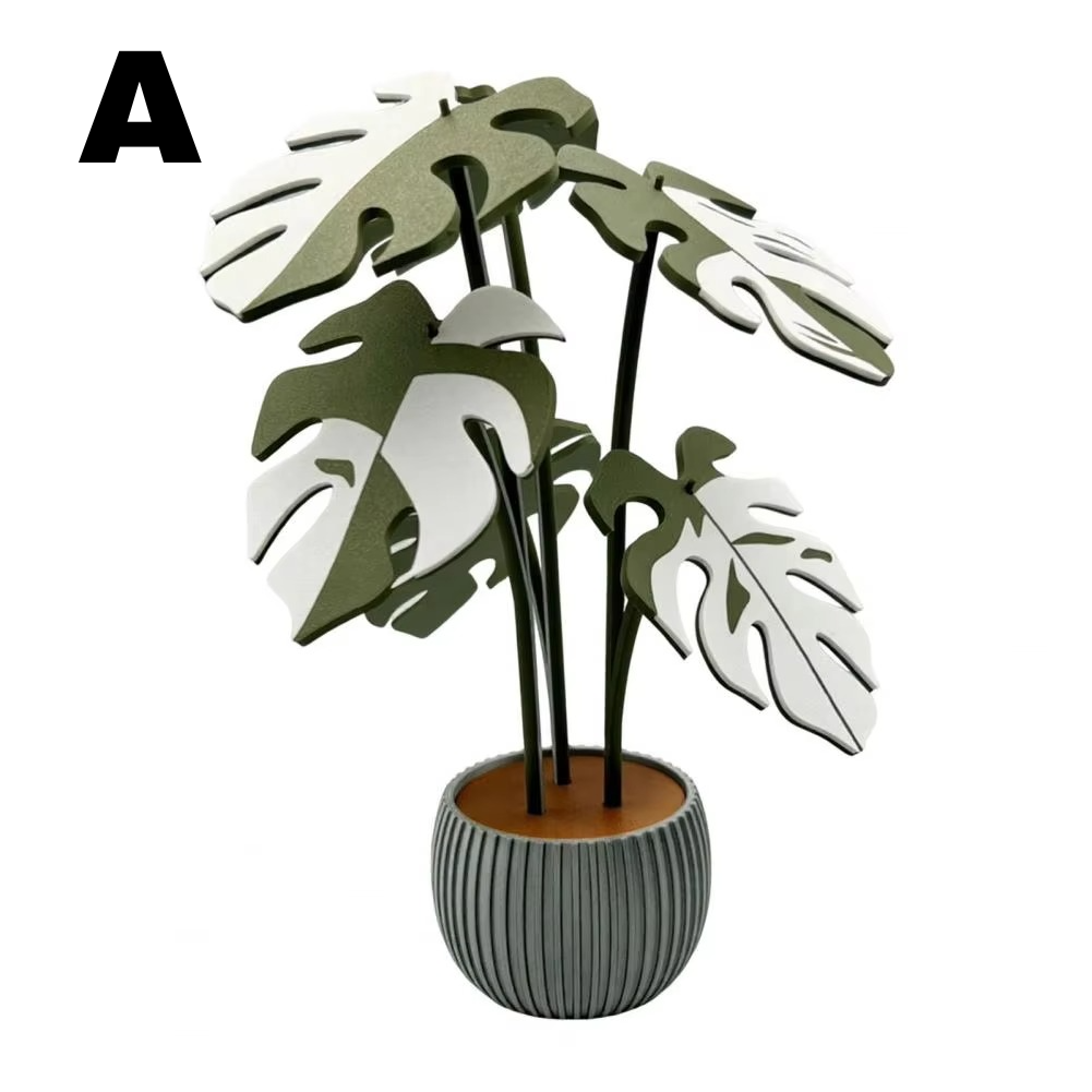 Coaster Monstera 3D Leaves Decorative Accent