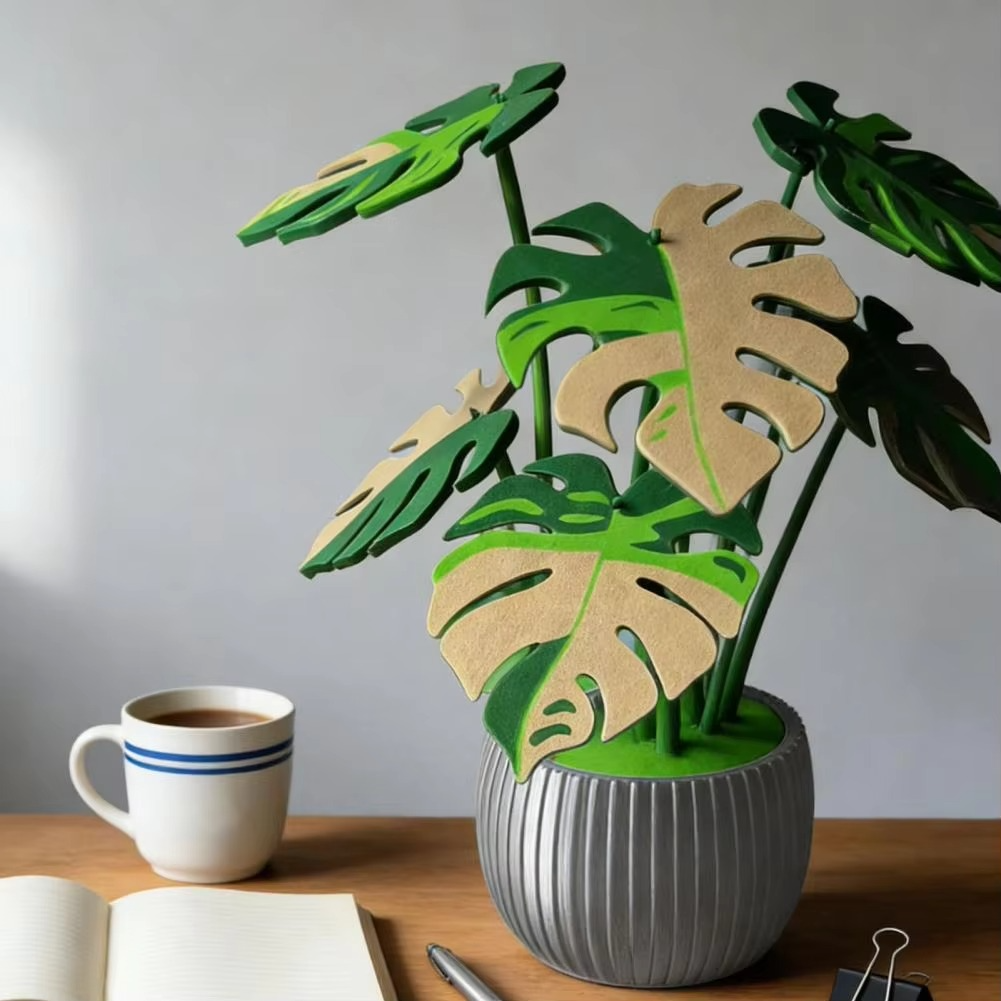 Coaster Monstera Realistic 3D Leaves Maintenance Free