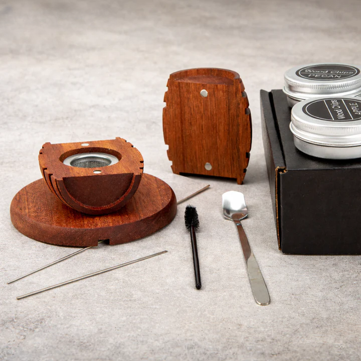 Cocktail Smoker Whiskey Barrel Wood & Stainless Bowl