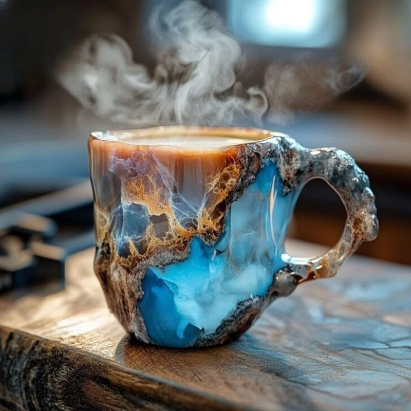 Coffee Mug Mineral Crystal Insulated Multicolor