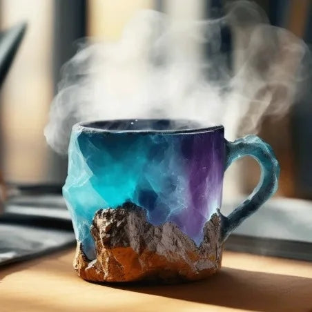 Coffee Mug Mineral Crystal Insulated Multicolor