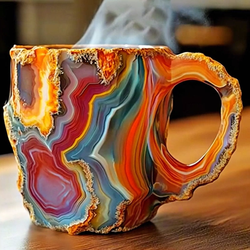 Coffee Mug Mineral Crystal Insulated Multicolor