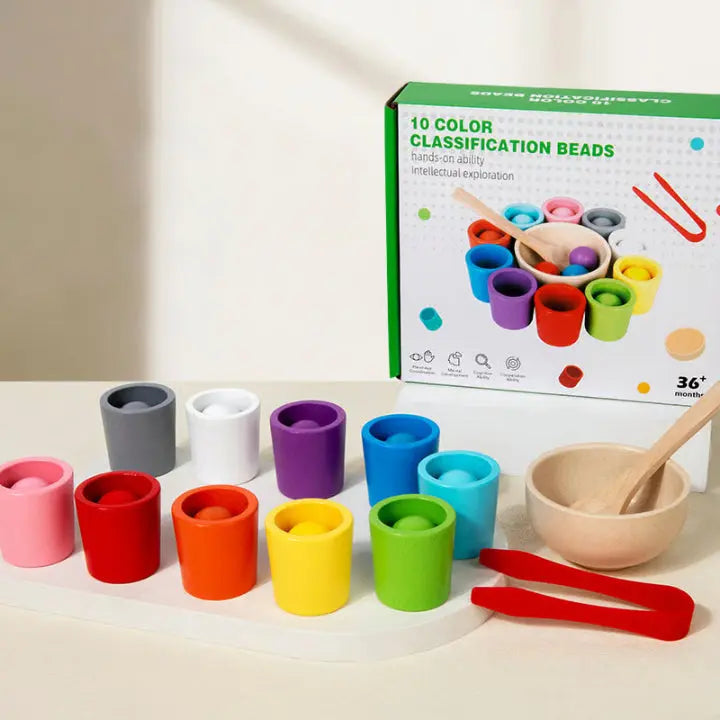 Color Matching Toy Natural Wood Set Of 23