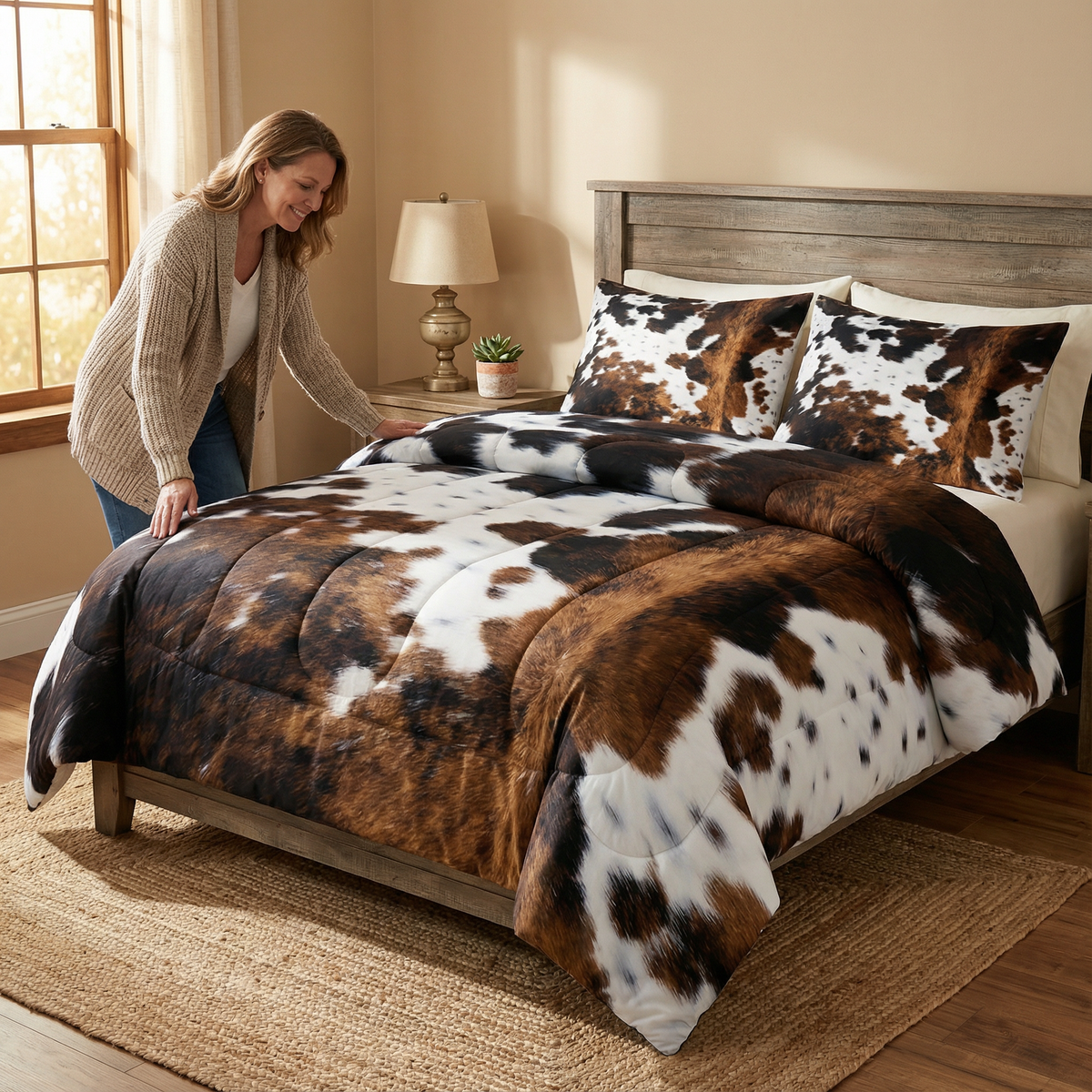 Comforter Set Cow Print 100% Polyester All-Season