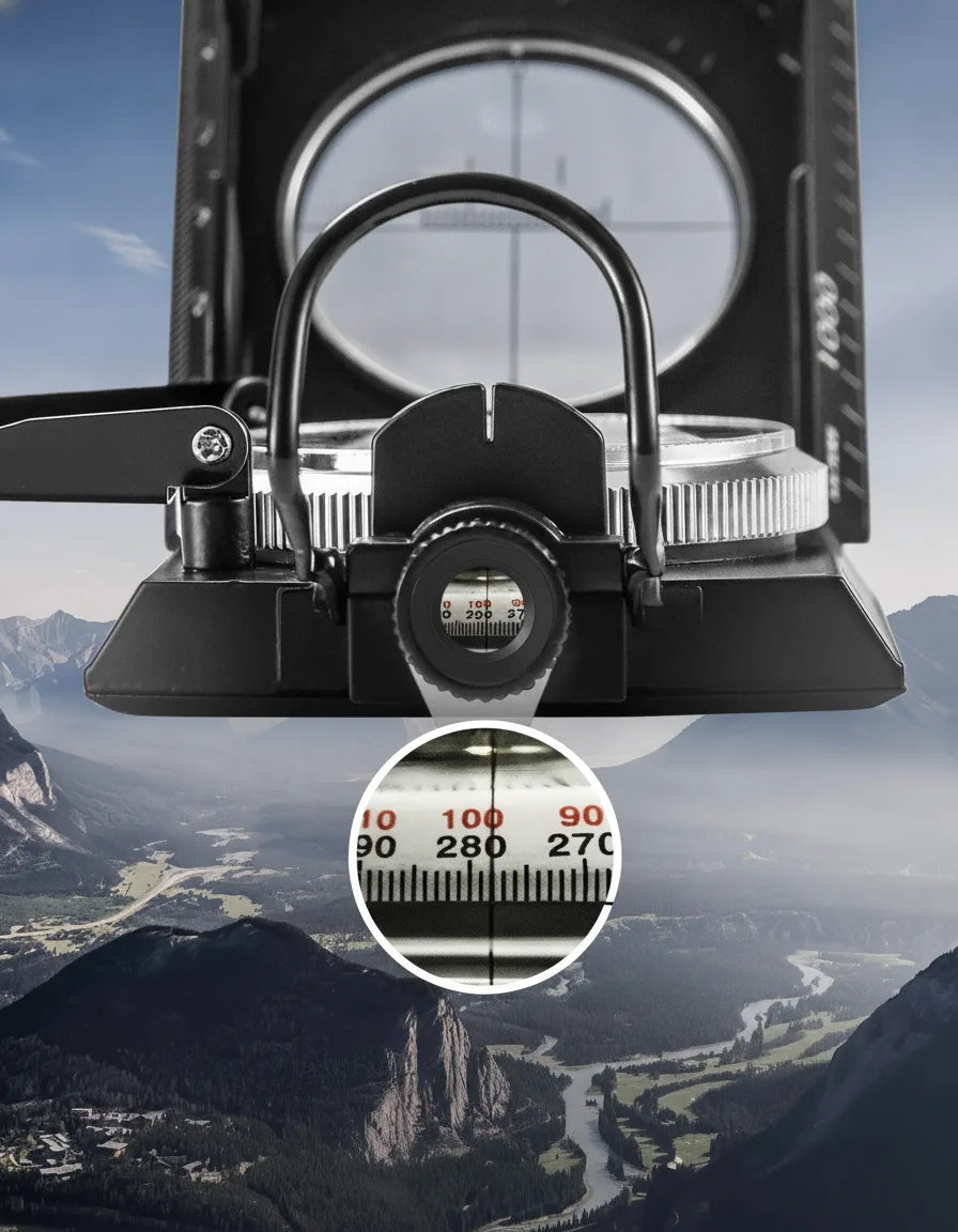 Compass Glow Needle & Integrated Clinometer Waterproof Aluminum