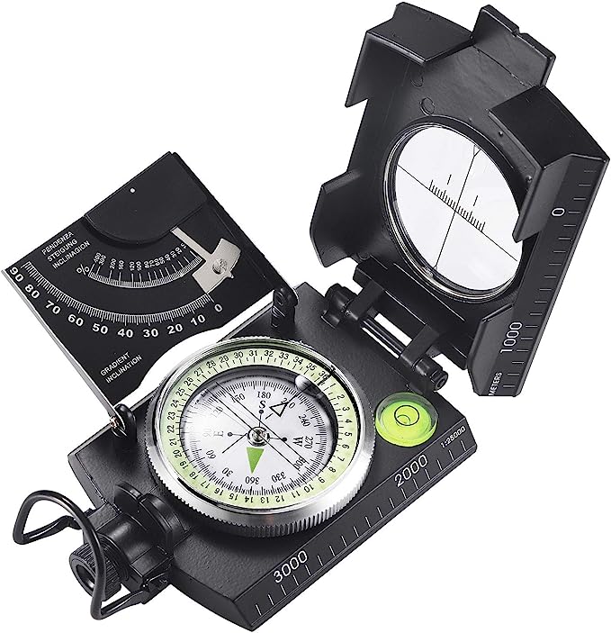Compass Glow Needle & Integrated Clinometer Waterproof Aluminum