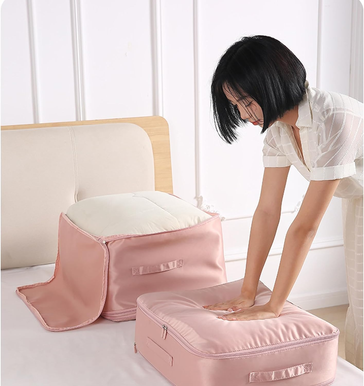 Compression Storage Bag Double Zipper 40% Space-Saving