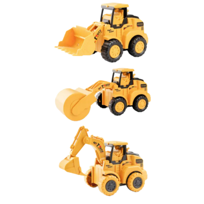 Construction Vehicle Set 6-Piece Durable Plastic Movable Parts