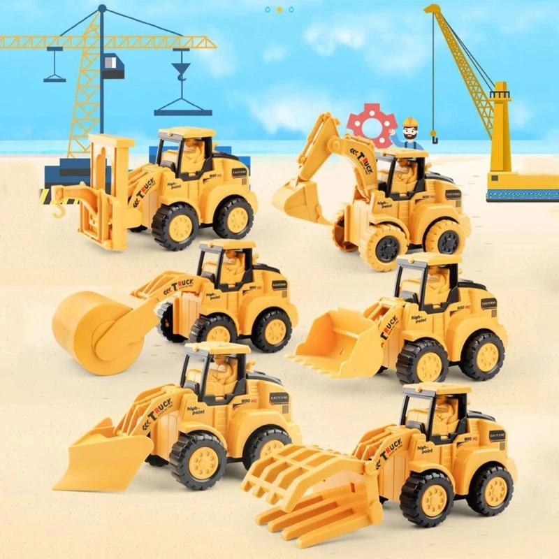 Construction Vehicle Set 6-Piece Durable Plastic Movable Parts