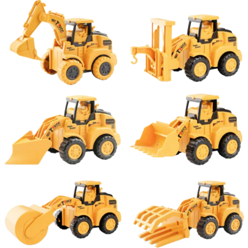 Construction Vehicle Set 6-Piece Durable Plastic Movable Parts