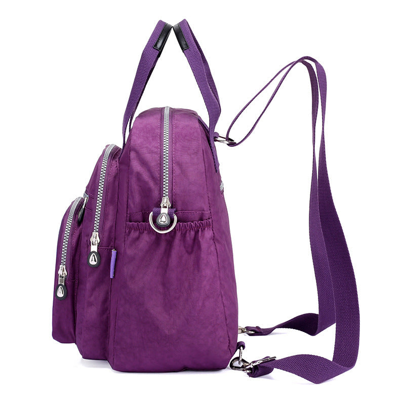 Convertible Backpack Purse Water-Repellent Nylon Multiple Compartments