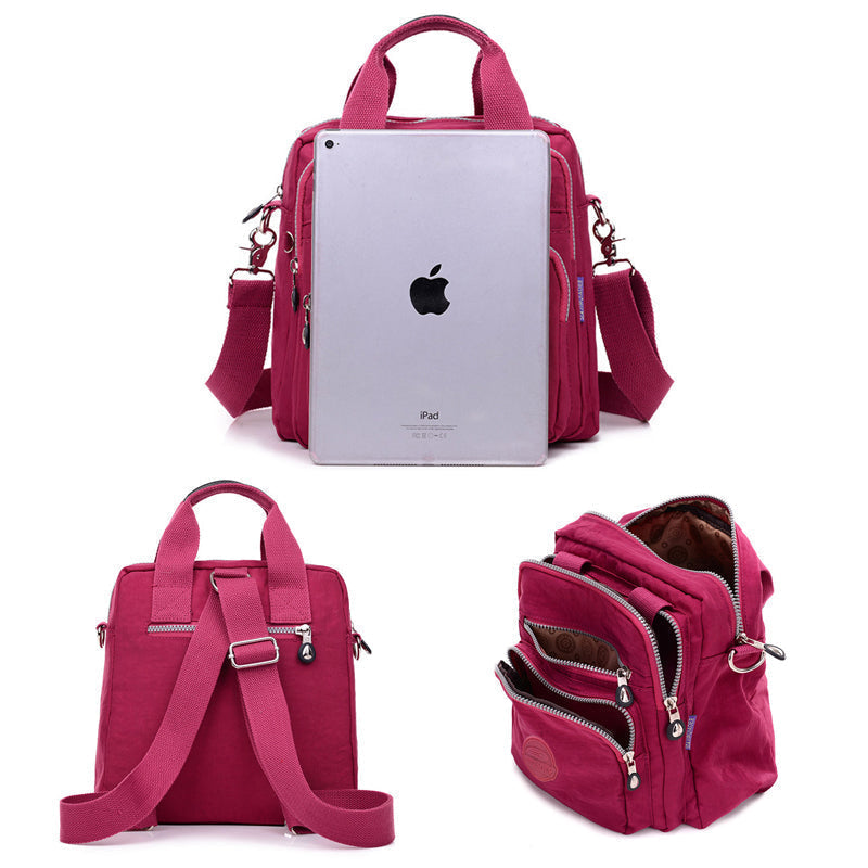 Convertible Bag 3-in-1 Handbag Shoulder Backpack Water-Resistant Nylon
