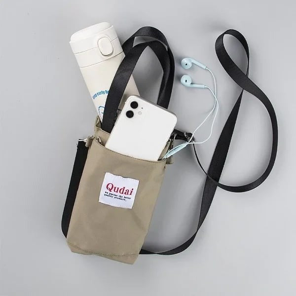 Convertible Shoulder Bag Removable Strap Fits Bottles & Phones