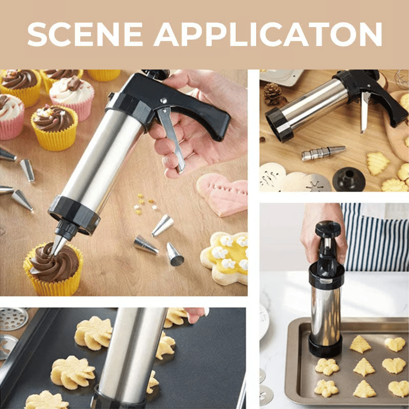 Cookie Press Set 13 Flower Designs Stainless Steel
