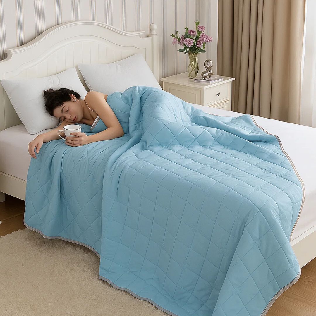 Cooling Blanket Silk Fiber Temperature-Regulating Breathable & Moisture-Wicking