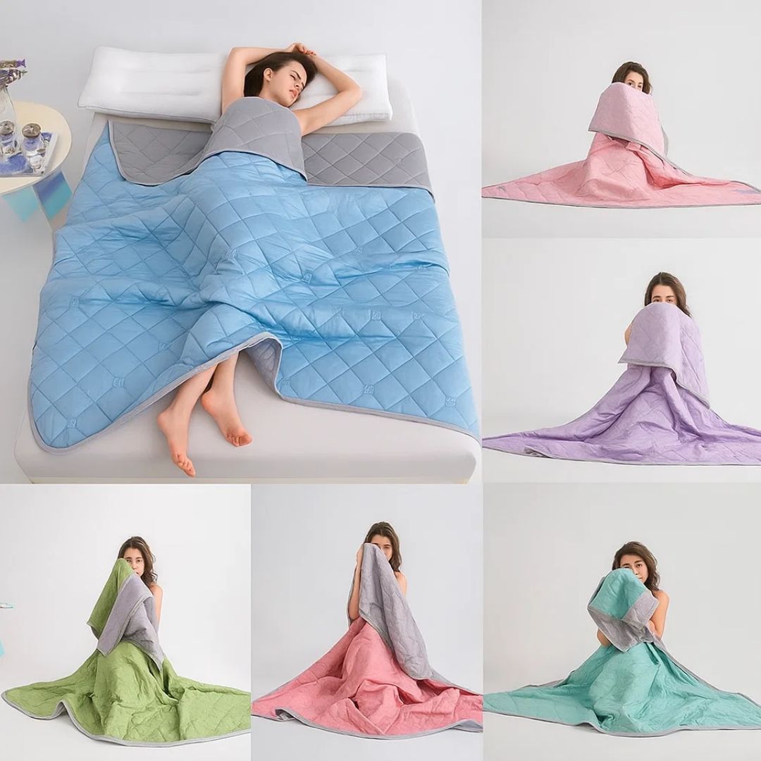 Cooling Blanket Silk Fiber Temperature-Regulating Breathable & Moisture-Wicking