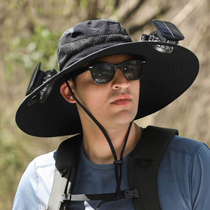 Cooling Hat Solar-Powered Fan Breathable UV Protection