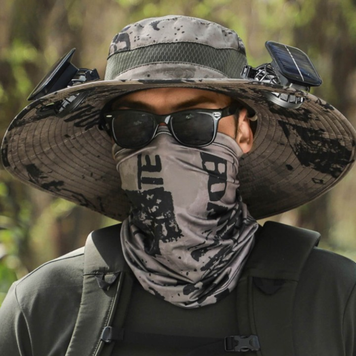 Cooling Hat Solar-Powered Fan Breathable UV Protection
