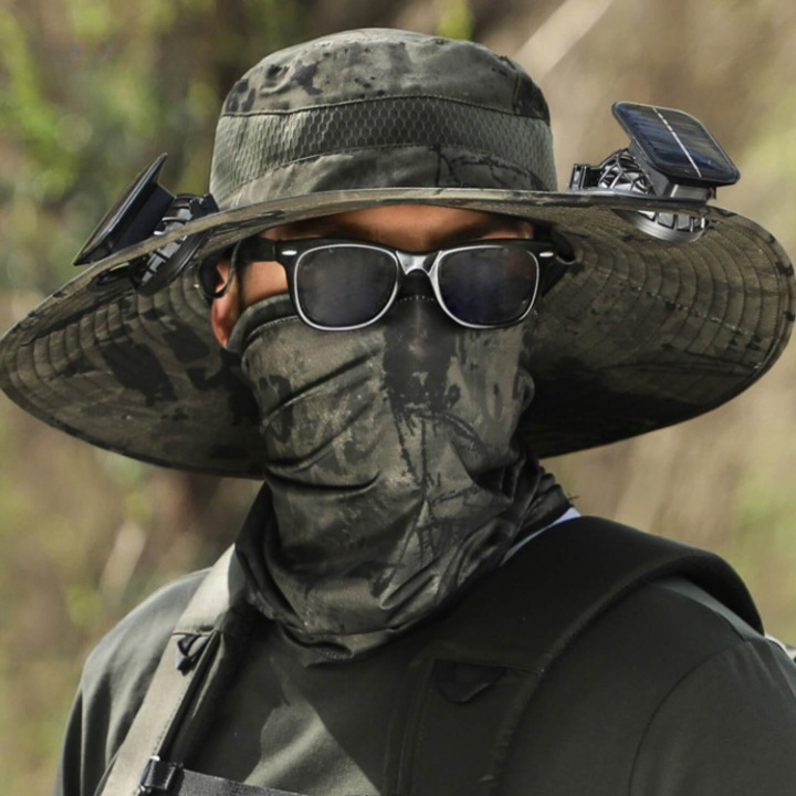 Cooling Hat Solar-Powered Fan Breathable UV Protection